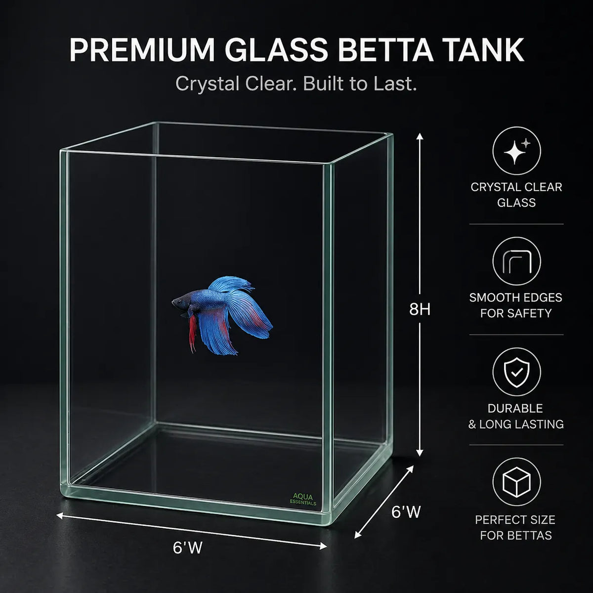 Crystal Clear Mini Betta Aquarium